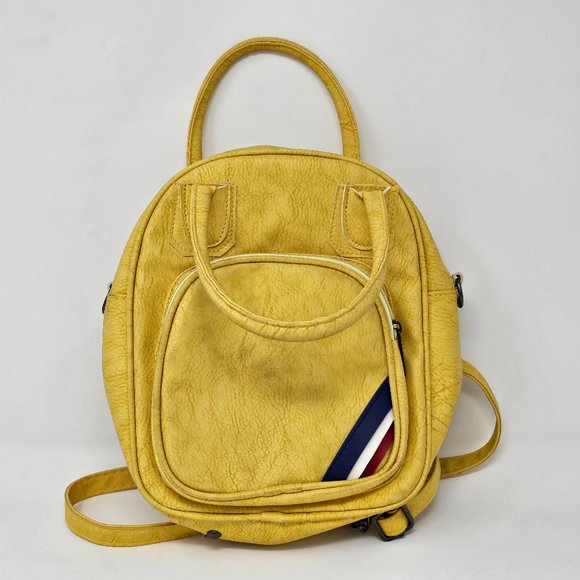 Faux Yellow Leather‎ Mini Rainbow backpack - Picture 1 of 11